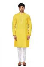 Load image into Gallery viewer, Ajay Arvindbhai Khatri Men&#39;s straight Lucknowi Chikankari  Kurta
