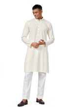 Load image into Gallery viewer, Ajay Arvindbhai Khatri Men&#39;s straight Lucknowi Chikankari kurta
