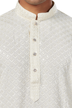 Load image into Gallery viewer, Ajay Arvindbhai Khatri Men&#39;s straight Lucknowi Chikankari kurta
