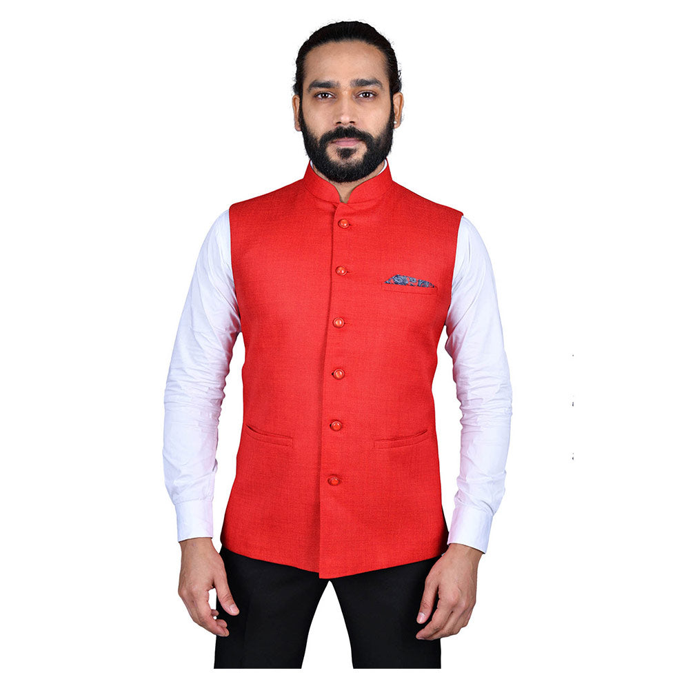 Buy Berry Red Solid Festive Wear Nehru Jacket Online – SQUIREHOOD