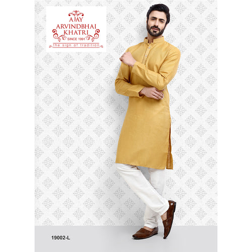 mens khaki color kurta pajama set