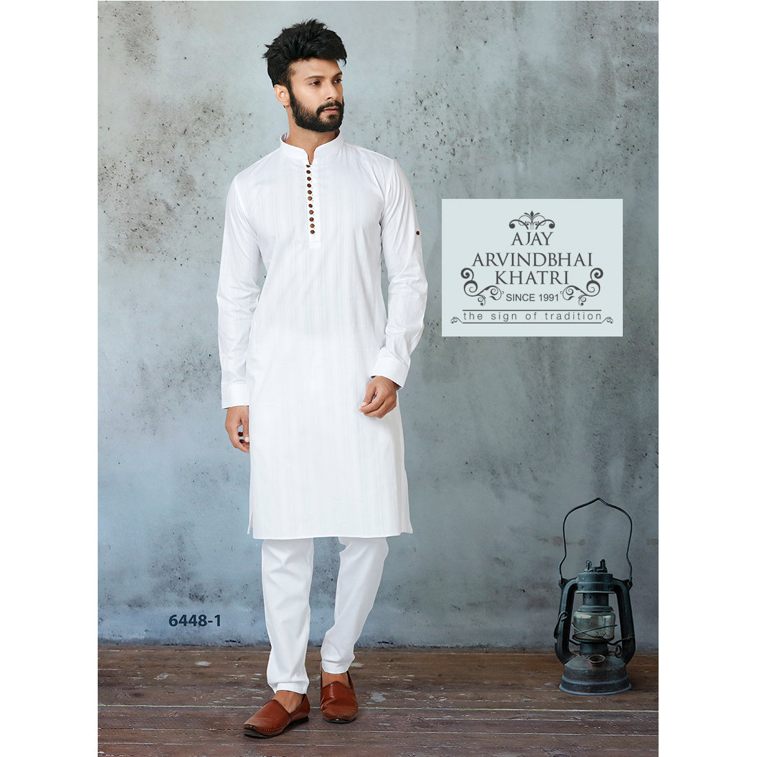 Ajay Arvindbhai Khatri Men s White Kurta Pajama Set