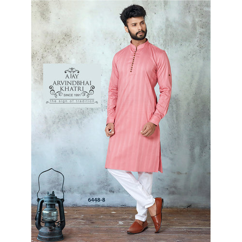 mens pink color kurta pajama set