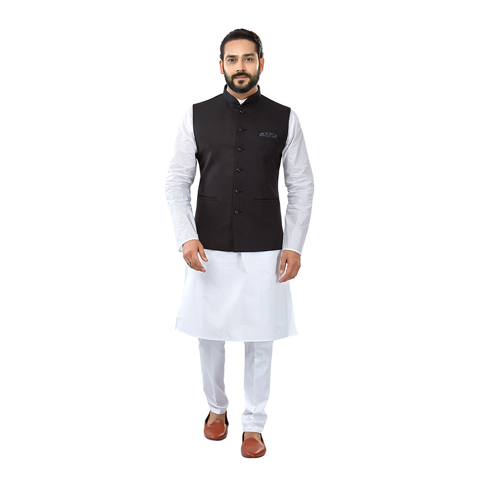 Man in Black kurta || White nehru jacket || B&W combination || Ethnic Wear  || Indian men's style | Ethnic wear indian men, Ethnic wear indian, Black  men